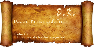 Daczi Krisztián névjegykártya